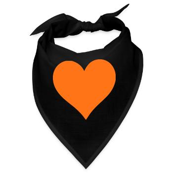 orangenes Herz orangen Geschenk  - Bandana - Schwarz - Vorne
