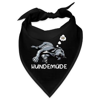 Hundemüde Deutsche Dogge Doggen Doggenbesitzer  - Bandana - Schwarz - Vorne