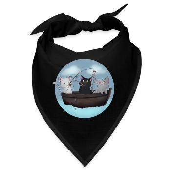 Kawaii Cats Fischerboot-Hemd - Bandana - Schwarz - Vorne