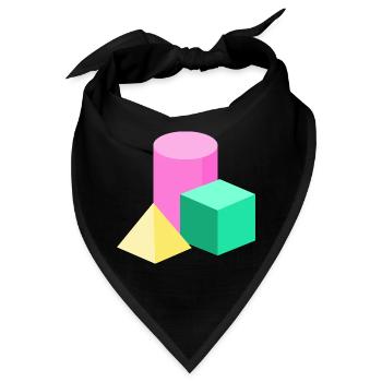 Pastellgeometrie Farbblöcke - Bandana - Schwarz - Vorne