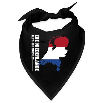 Niederlande Auswandern - Bandana - Schwarz - Vorne