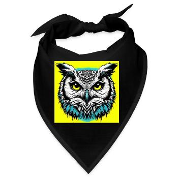 Eule - Bandana - Schwarz - Vorne