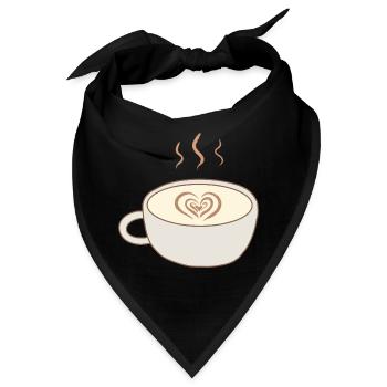Latte Heart Cup Kunst - Bandana - Schwarz - Vorne