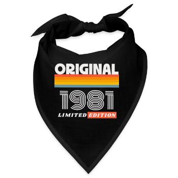 1981 Original Geburtstag Retro Vintage 80er Spruch - Bandana - Schwarz - Vorne
