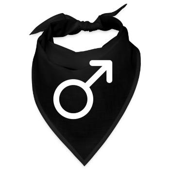 Männlich Symbol - Geschlecht - Bandana - Schwarz - Vorne