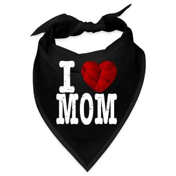 I love Mom T Shirt Geschenk Rubin Herz mama - Bandana - Schwarz - Vorne