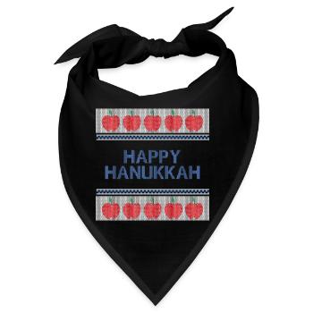 Ugly Hanukkah, Chanukkah, Lichterfest, Geschenk - Bandana - Schwarz - Vorne