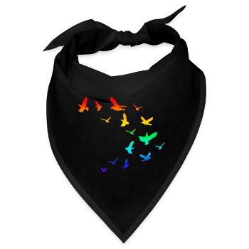 Vogelschwarm Vögel Regenbogen - Bandana - Schwarz - Vorne
