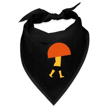 Mensch im Regen - Minimal - Bandana - Schwarz - Vorne
