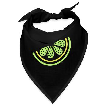 Stück Limette Zitrusfrüchte - Bandana - Schwarz - Vorne