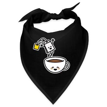 Teebeutel Tee Teetasse Teetrinker Teeliebhaber - Bandana - Schwarz - Vorne