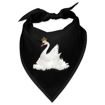 traumhafter Schwan in den Wolken mit einer Krone - Bandana - Schwarz - Vorne