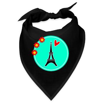 PARIS. HAUPTSTADT. STADT. FRANKREICH. PARISER. PARISER - Bandana - Schwarz - Vorne