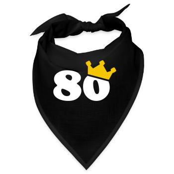 80 Krone 80. Geburtstag 80 Jahre - Bandana - Schwarz - Vorne