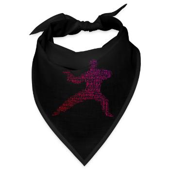 Wushu Kung Fu Kungfu Kampfsport Herren Damen - Bandana - Schwarz - Vorne