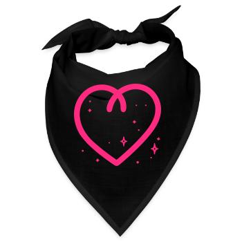 Glitzer Herz - Bandana - Schwarz - Vorne