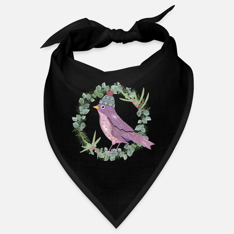 Bird with mistletoe & eucalyptus in winter mood Bandana
