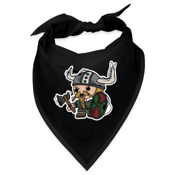Wikinger | Krieger | Zwerg - Bandana - Schwarz - Vorne