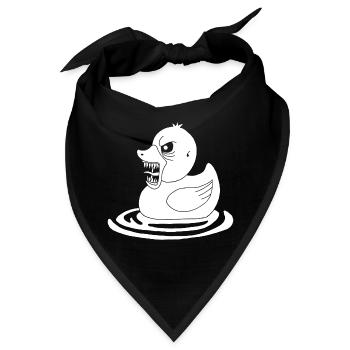Weiße dämonische Ente - Bandana - Schwarz - Vorne