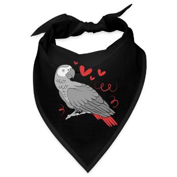 Papagei Grau - Bandana - Schwarz - Vorne