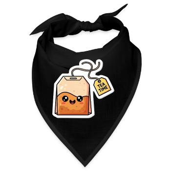 Kawaii Teebeutel Tea Time - Bandana - Schwarz - Vorne