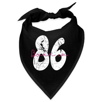Born in 86 Neon Retro - Bandana - Schwarz - Vorne