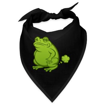 Furzender Frosch Pups Furz pupsen Kröte furzen  - Bandana - Schwarz - Vorne