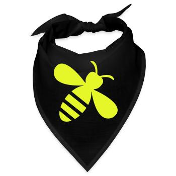 Neonbiene Gelb auf Schwarz - Bandana - Schwarz - Vorne