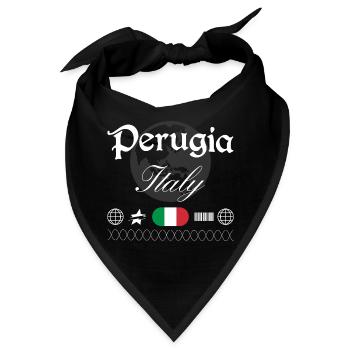 Perugia Italien Streetwear Reise Souvenir - Bandana - Schwarz - Vorne