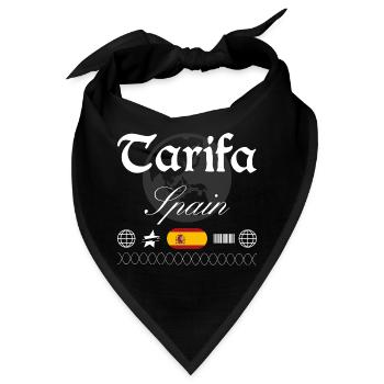 Tarifa Spanien Streetwear Reise Souvenir - Bandana - Schwarz - Vorne