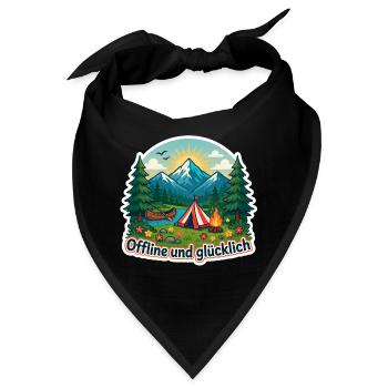 Offline glücklich - Bandana - Schwarz - Vorne