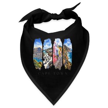 Kapstadt Urlaub Travel – Südafrika Stadt Motiv - Bandana - Schwarz - Vorne