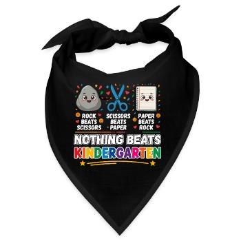  Nothing Beats Kindergarten Rock Scissors Paper - Bandana - Schwarz - Vorne