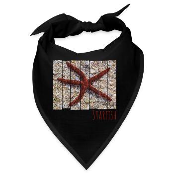 Seestern im Meer am Strand Vintage Urlaub Souvenir - Bandana - Schwarz - Vorne