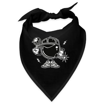 COMIC BASKETBALLER - Comic Cartoon Motiv Shirt - Bandana - Schwarz - Vorne
