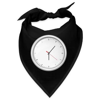 uhr zeit watch clock time hourglass sanduhr88 - Bandana - Schwarz - Vorne
