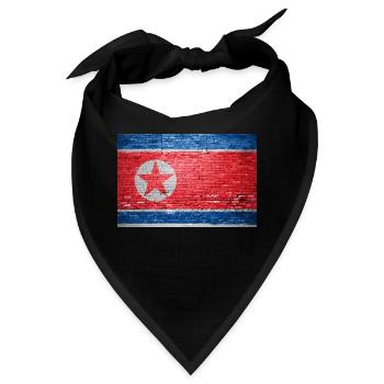 north korea Flag Graffiti on Brick Wall - Bandana - Schwarz - Vorne