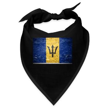 Barbados Flag Graffiti on Brick Wall - Bandana - Schwarz - Vorne