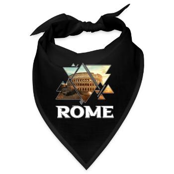 Rom Rome Italien Stadt Skyline Kolosseum - Bandana - Schwarz - Vorne