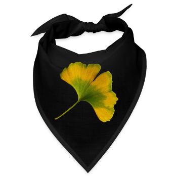 Ginkgo Blatt Herbst Ginkgoblatt gelb grün - Bandana - Schwarz - Vorne