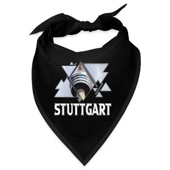 Stuttgart Deutschland Stadt Skyline Heimat Liebe - Bandana - Schwarz - Vorne