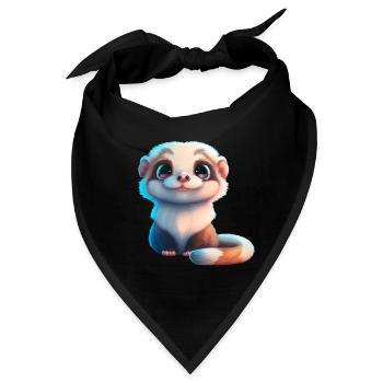 süsses Baby Frettchen - Bandana - Schwarz - Vorne