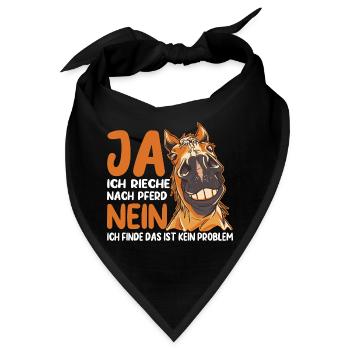 Ja ich rieche nach Reitsport Geschenk - Bandana - Schwarz - Vorne