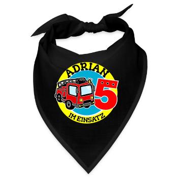 Name Adrian 5. Geburtstag Personalisiert - Bandana - Schwarz - Vorne