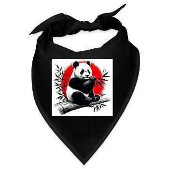 Panda - Bandana - Schwarz - Vorne