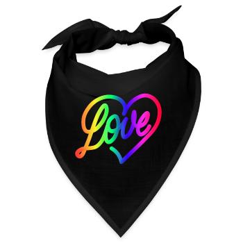 Love LOVE love Herz Regenbogen - Bandana - Schwarz - Vorne