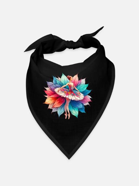 Balletttänzerin mit Tutu - Bandana - Schwarz - Vorne