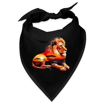 Löwe - Bandana - Schwarz - Vorne