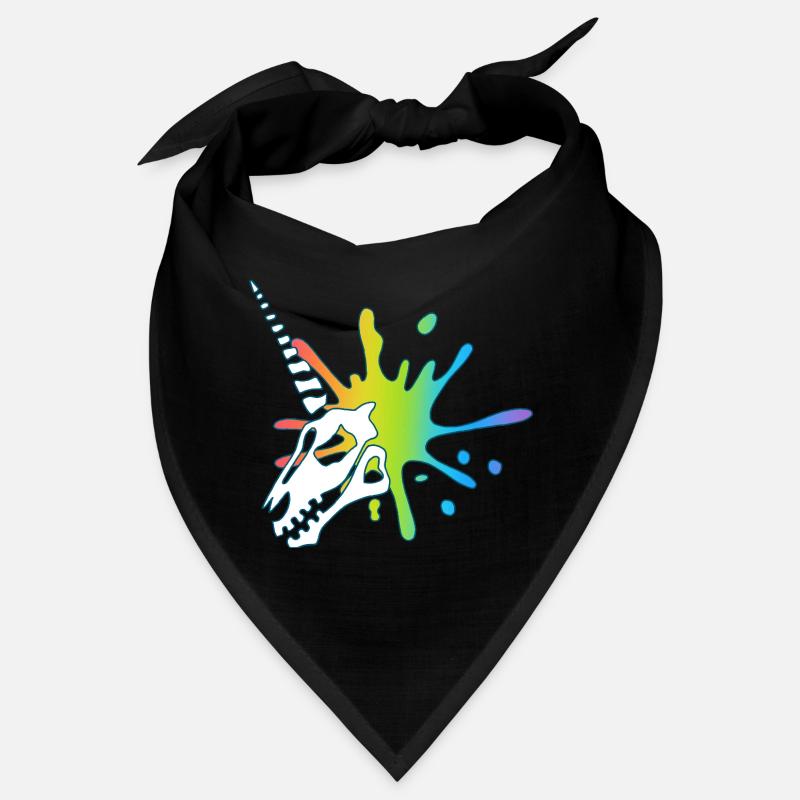Einhorn-Totenschädel und mehrfarbige Explosion Bandana