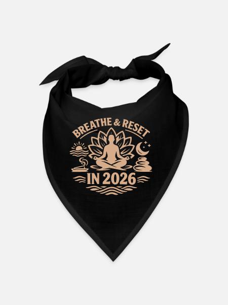 Breathing and Restart | New Year's resolutions 2026 - Bandana - black - Front